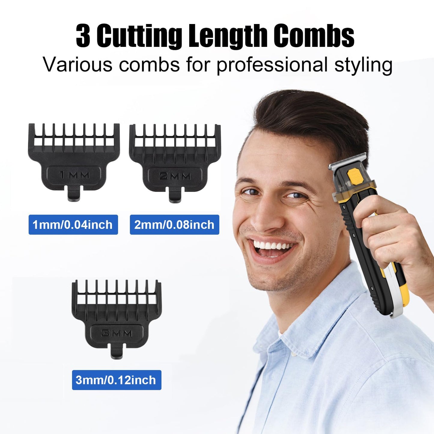 QDKVTNDJZ Multifunctional Hair/Beard Trimmer for Men, Rechargeable Beard Cutting Kit with 3 Limit Combs,Powerful Motor Electric Hair Machine Beauty and Personal Care QDKVTNDJZ