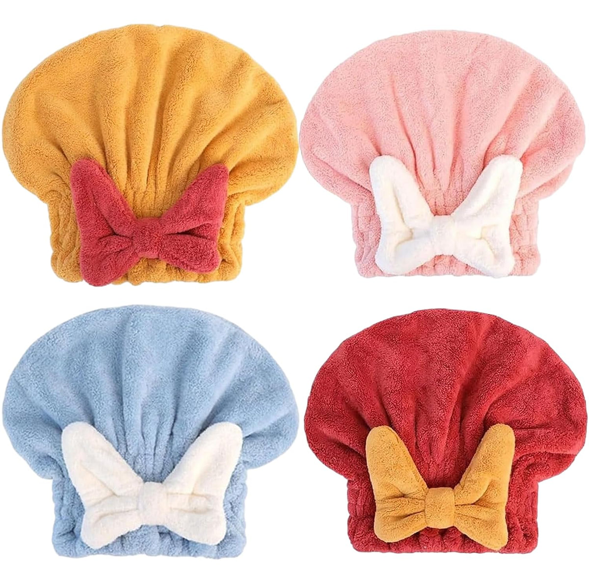 LUGEMA Super Absorbent Hair Towel Wrap for Wet Hair, Microfiber Hair Drying Caps Soft Absorbent Quick Drying Cap for Curly Thick Hair, Fast Drying