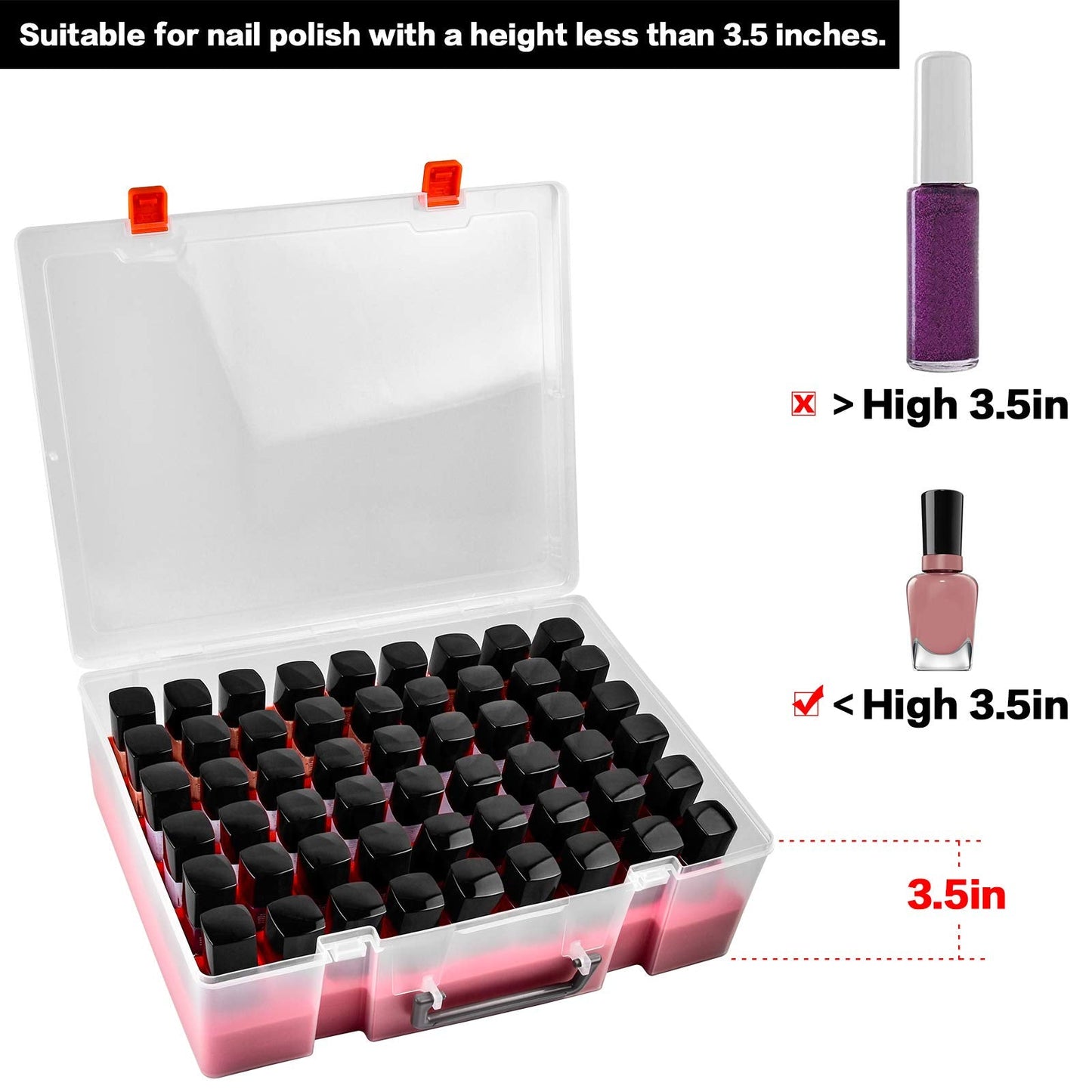 FULLCASE Nail Polish Organizer, 54 Bottles Nail Storage with Separate Sponge Compartment for Sally Hansen/for GAOY/for OPI/for Essie/for CANNI Gel/for Beauty & Personal Care FULLCASE
