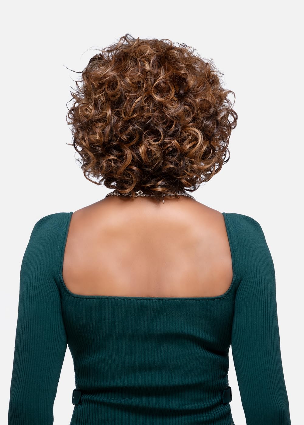 Vivica A. Fox CHILLI-V, Deep Lace Front Wig, 12 Inch Medium Spiral Curl, Natural Baby Hairs, Hand-Stitched Harline Wig (Color P2216)