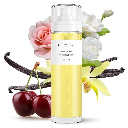 Scentual Fragrances Tabu Cherry, Ultra-Concentrated Hair & Body Perfume Mist, Long Lasting Women's Fragrance, Gourmand Perfumes for Women, Vegan Beauty & Personal Care Scentual Fragrances