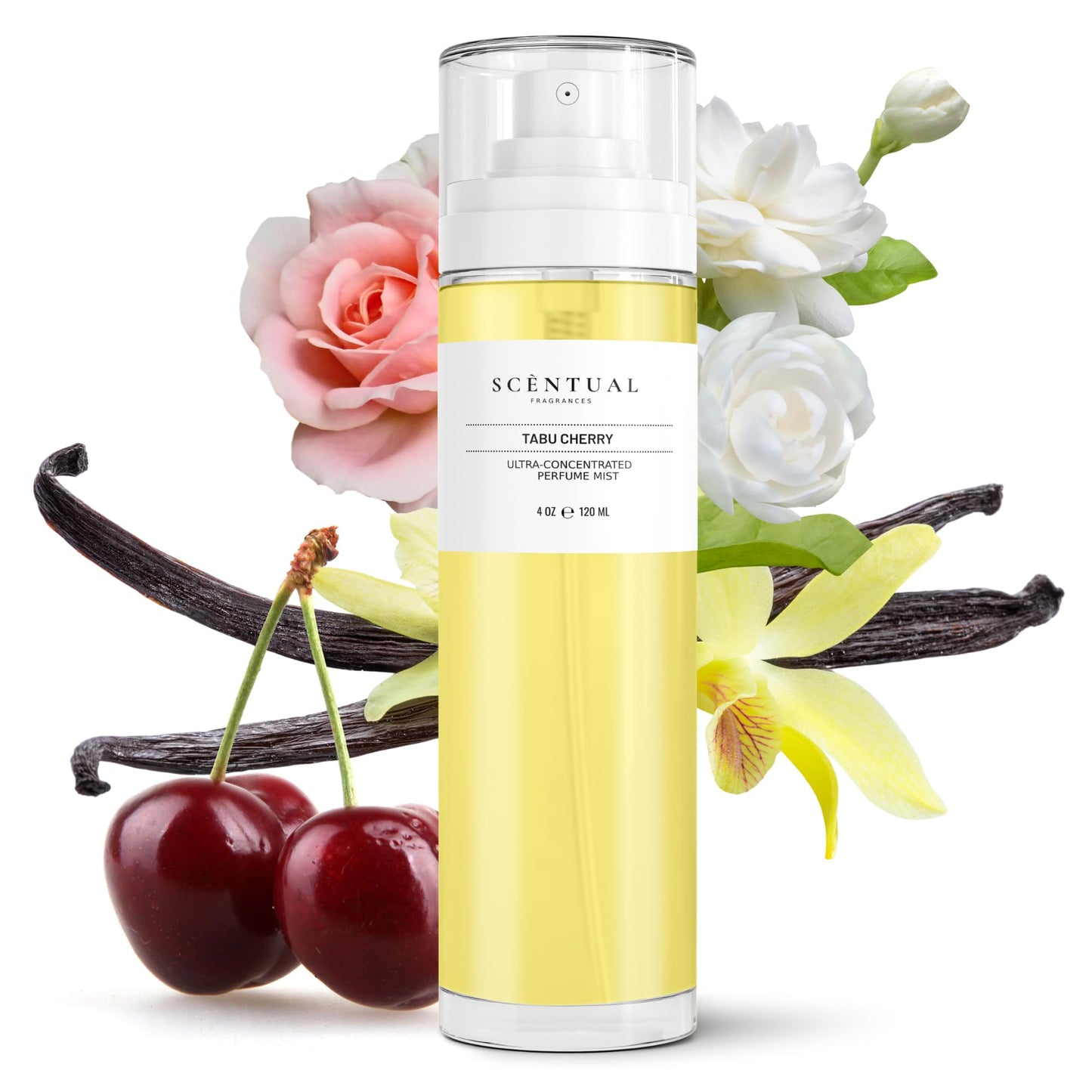 Scentual Fragrances Tabu Cherry, Ultra-Concentrated Hair & Body Perfume Mist, Long Lasting Women's Fragrance, Gourmand Perfumes for Women, Vegan Beauty & Personal Care Scentual Fragrances