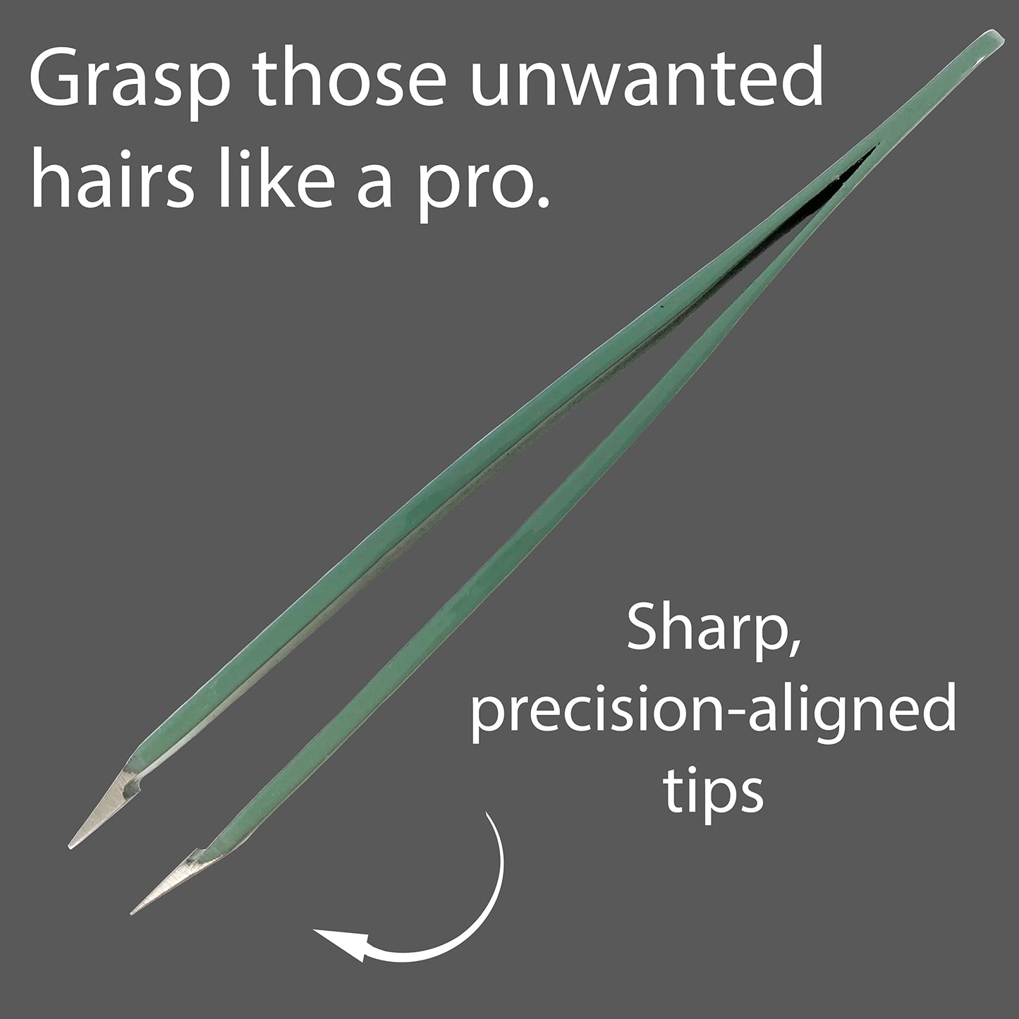 Tweezers - Surgical Grade Stainless Steel - Slant Tip for Expert Eyebrow Shaping and Facial Hair Removal - with Protective Pouch (Sage) Beauty and Personal Care Zizzili Basics