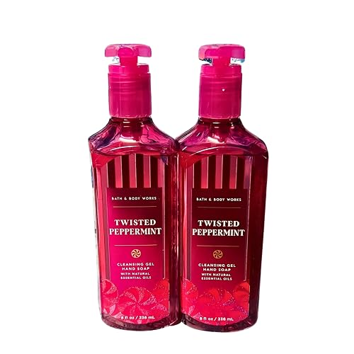 Bath & Body Works Cleansing Gel Hand Soap, Pack of 2, 8oz Each Bottle (Twisted Peppermint) Beauty & Personal Care Bath & Body Works