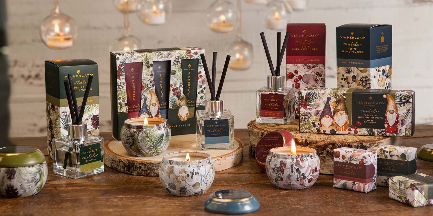 Via Mercato Natale Winter Woods Holiday Collection, Hand Cream Gift Set, Assorted Scents Beauty & Personal Care Via Mercato