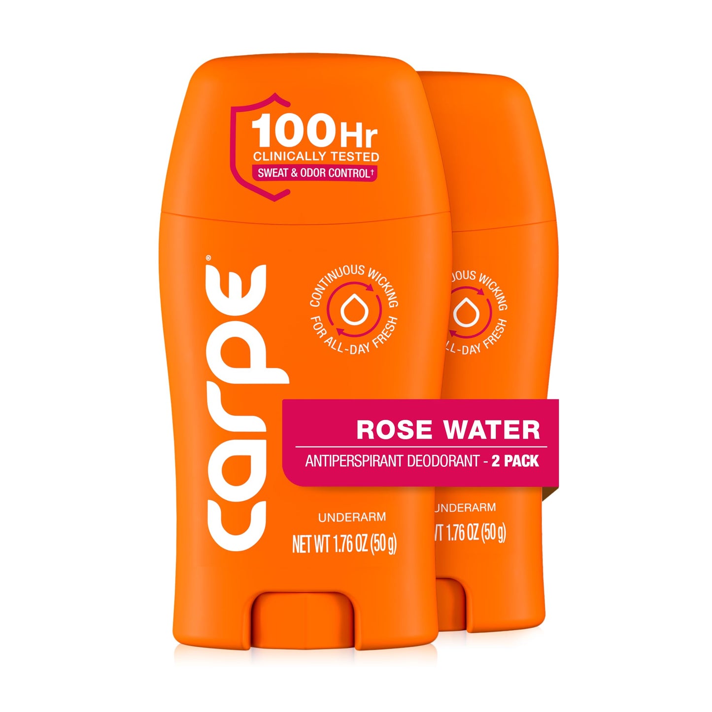 Carpe Underarm Antiperspirant for Women - 100 Hour Sweat & Odor Control - Women's Sweat Control Antiperspirant Deodorant - Extra Strength - Rose Water Beauty and Personal Care Carpe