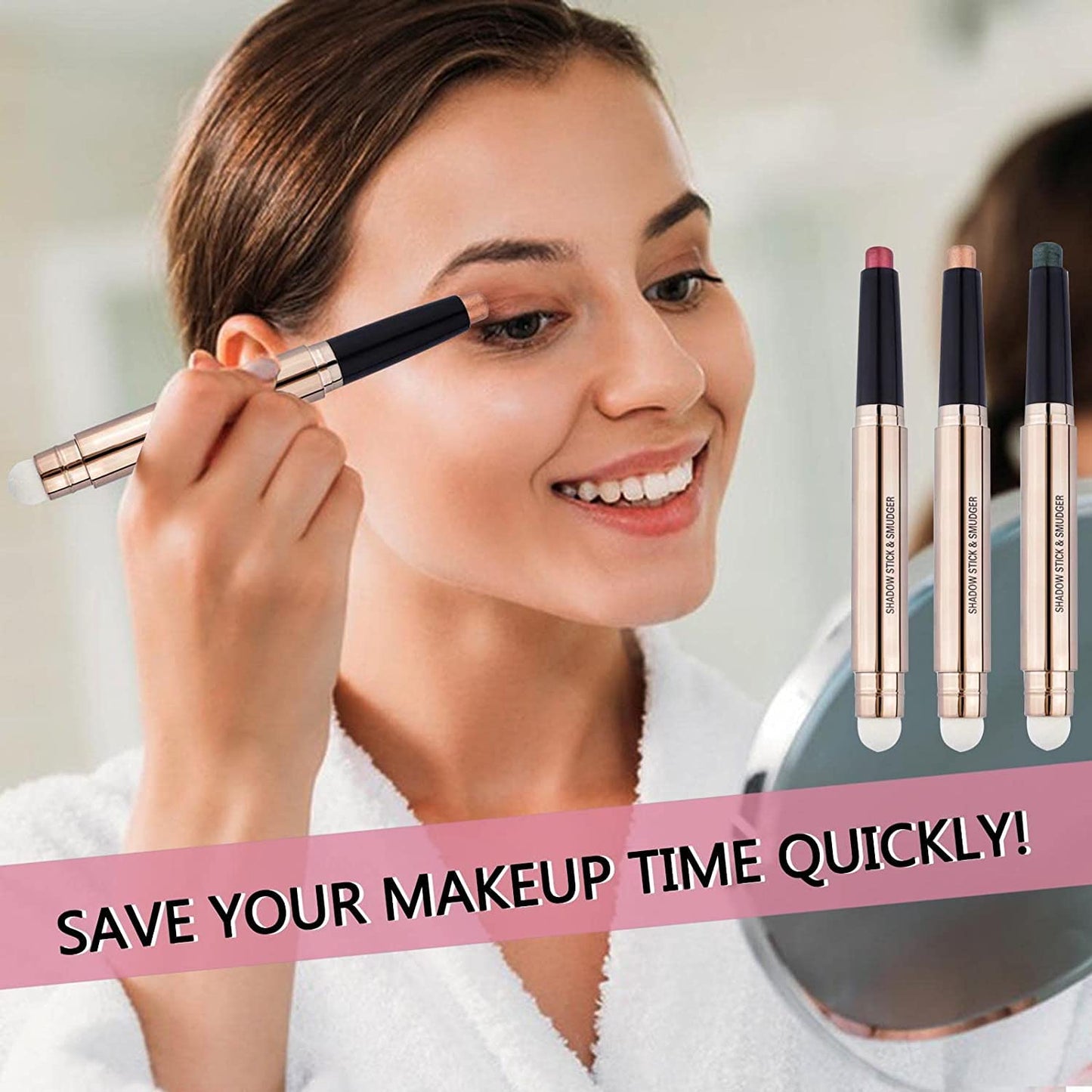 Daeuwiutr Pink Eyeshadow Stick, Cream Smooth Shimmer hot pink light palette Eye shadow Pencil Hypoallergenic Waterproof Long Lasting Eye shadow Beauty & Personal Care Daeuwiutr