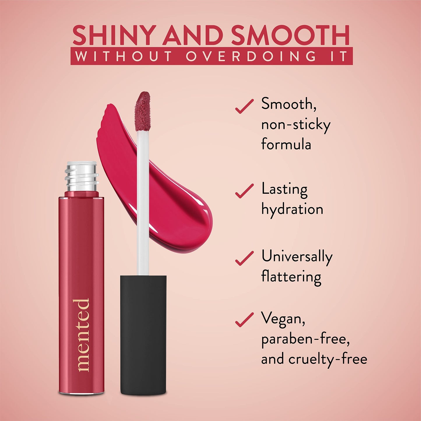 Mented Cosmetics Lip Gloss for Women Tinted Lip Balm Stain, Long Lasting Buildable Moisturizing Lipgloss Lipstick Topper, Made in USA, Cruelty Free Beauty & Personal Care Mented