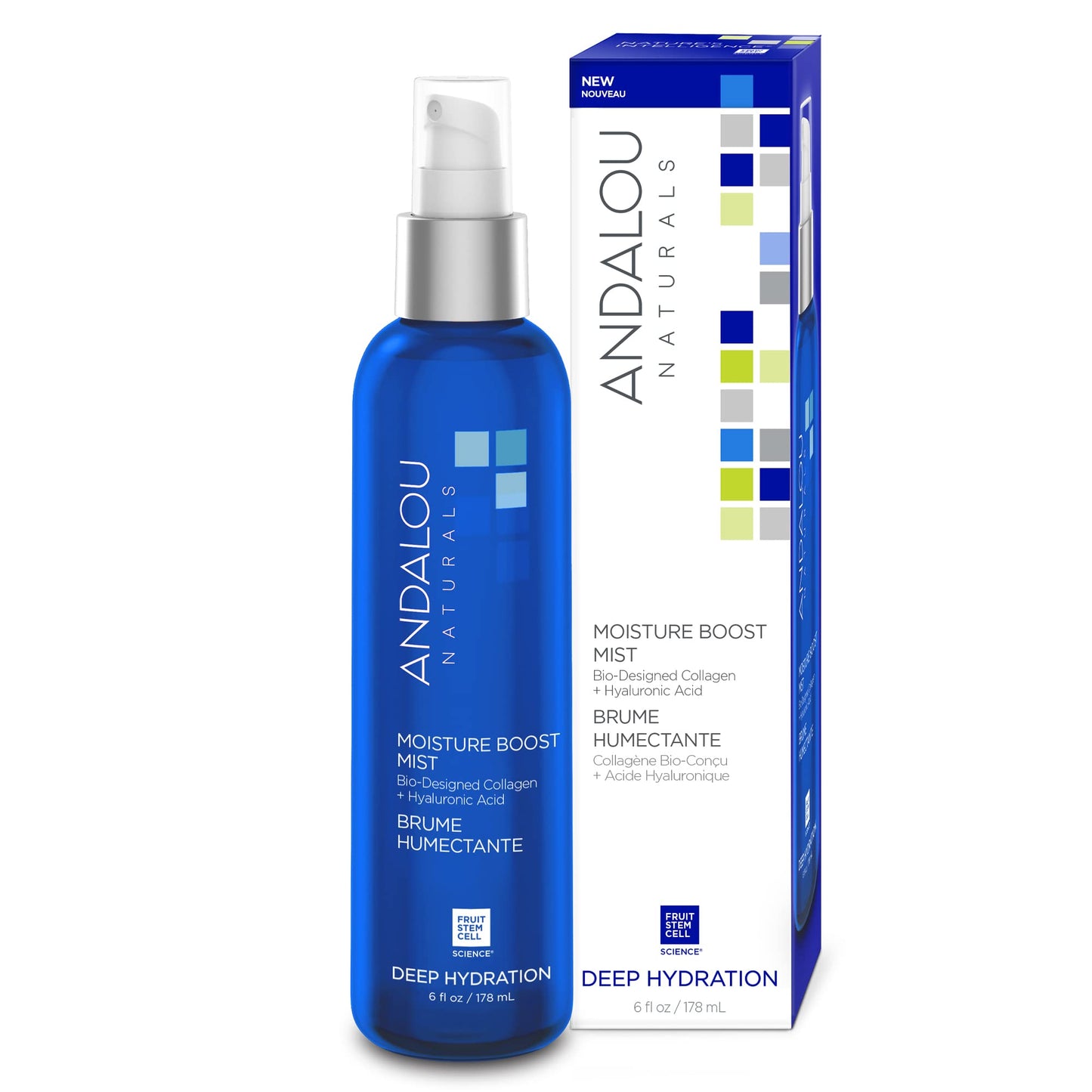 Andalou Naturals Face Mist, Moisture Boost Facial Spray with Hyaluronic Acid & Collagen, Hydrating & Moisturizing Skin Care for Dry and Dehydrated Beauty & Personal Care Andalou Naturals