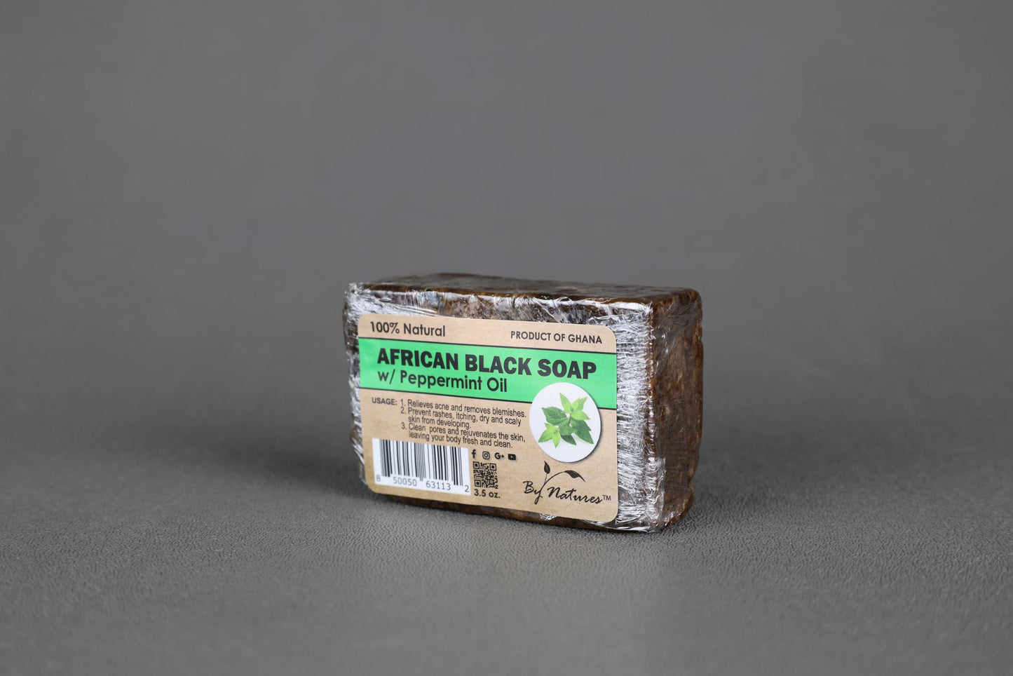 By Natures African Black Soap Peppermint Oil 3.5 Oz (Pack of 1) Beauty & Personal Care By Natures
