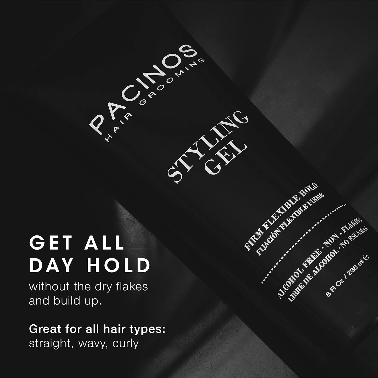 Pacinos Styling Gel - Medium Shine All Day Hold, Conditions and Moisturizes Hair while Adding Volume and Texture, No Dry Flakes or Residue, All Hair Beauty & Personal Care Pacinos