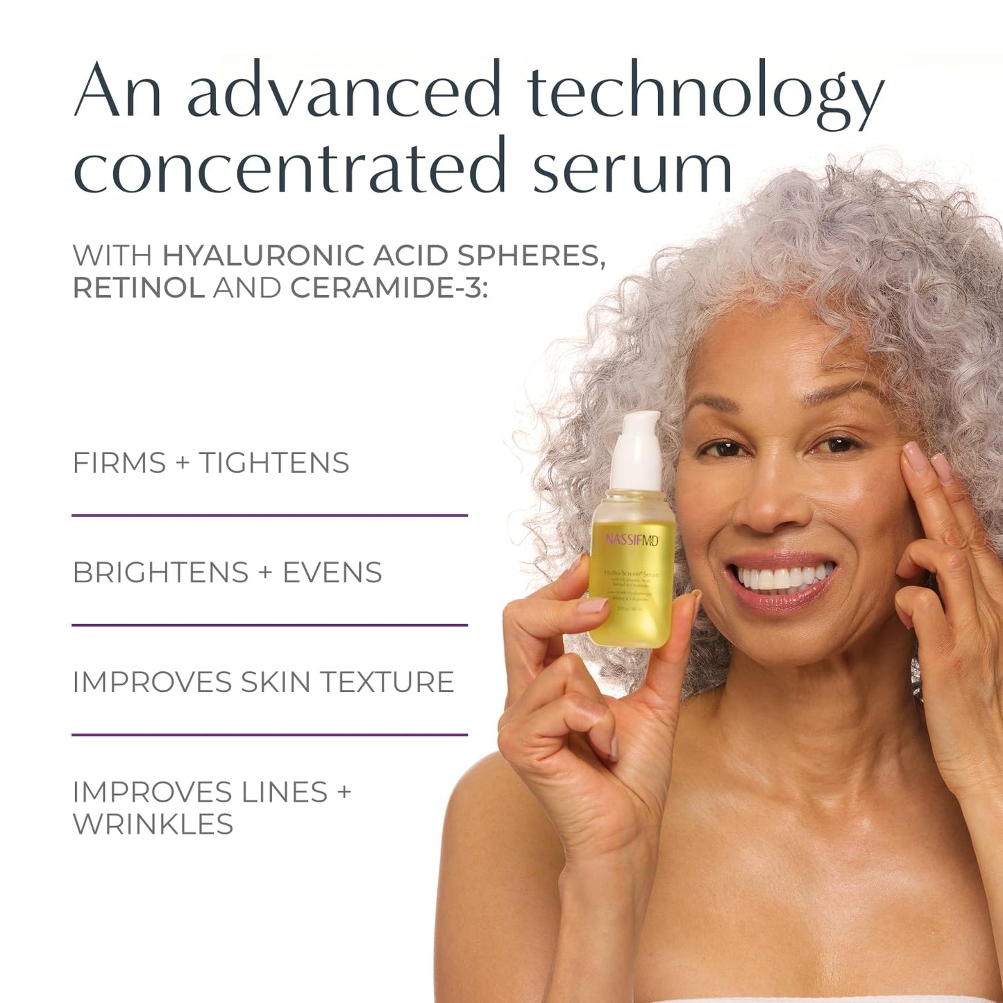 NassifMD Hydro-Screen Hydration Serum | Surgeon-Created Hyaluronic Acid, Ceramides & Retinol Formula for Plumping, Firming & Reducing Fine Lines Beauty & Personal Care NASSIFMD