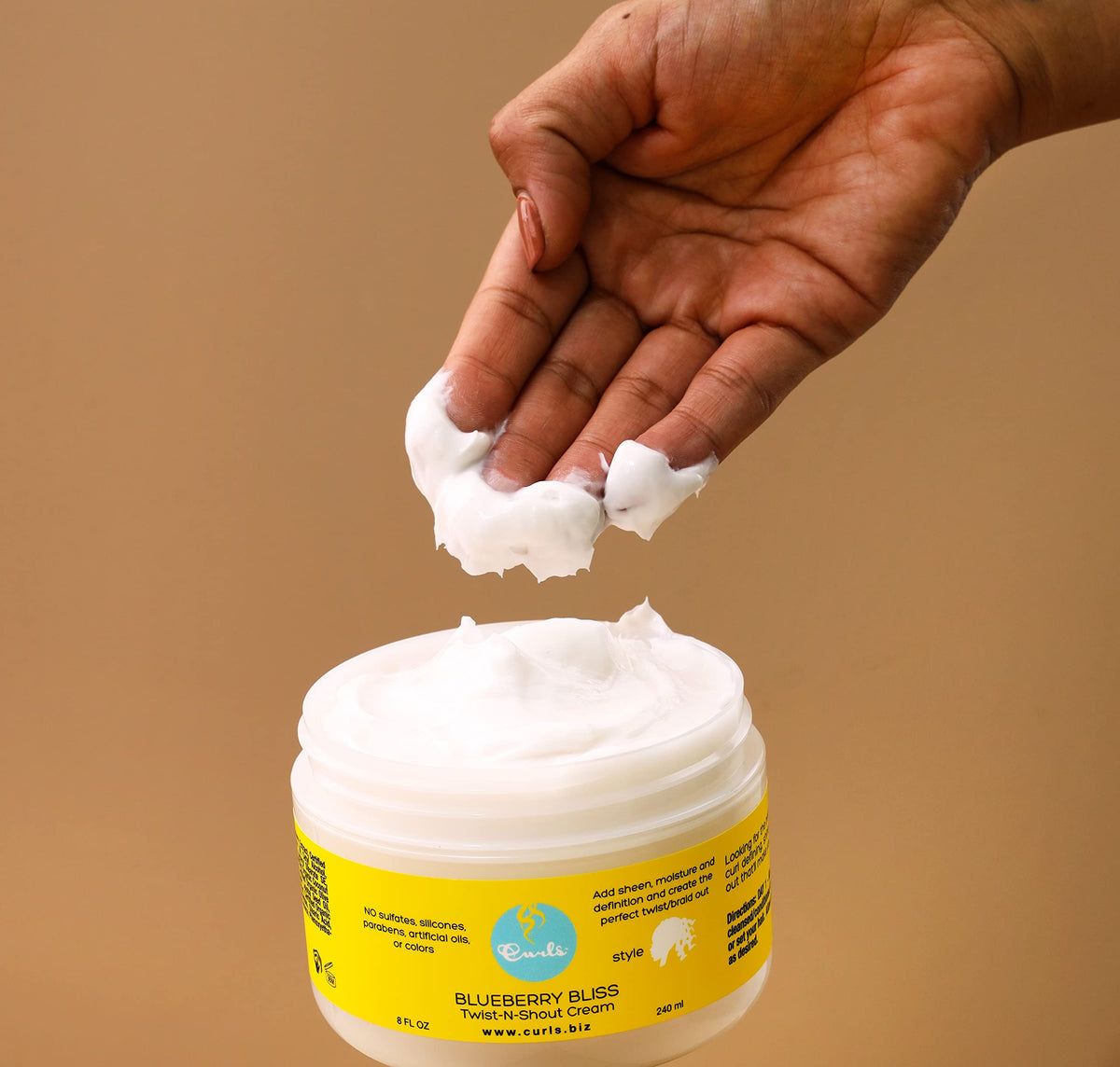Curls Blueberry Bliss Twist-N-Shout Cream - 8 oz, for the Perfect Twist Outs and Braid Outs, for All Natural Types, Adds Sheen, Moisture, Beauty & Personal Care Curls
