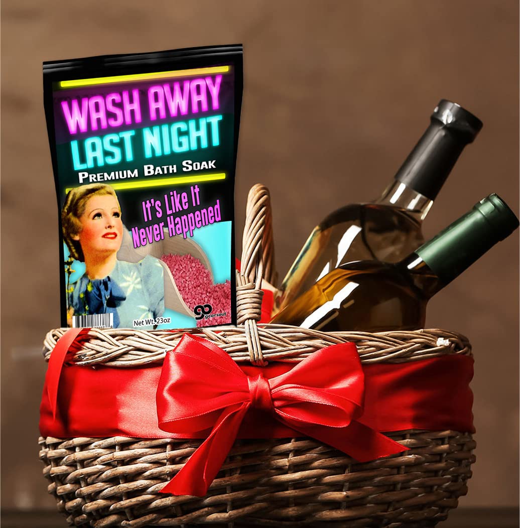 Gears Out Pink Bath Salt Luxury Bath Soak - Wash Away Last Night - Funny Girlfriend Gifts for Best Friends - Mediterranean Sea Salts - Ladies Night Beauty and Personal Care Gears Out