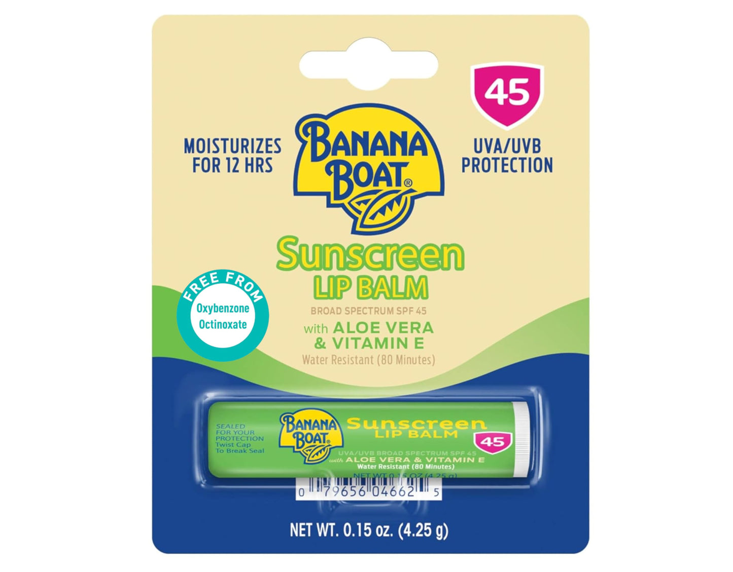 Banana Boat Aloe Vera Lip Balm SPF 45, 0.15 Ounce Beauty & Personal Care Banana Boat