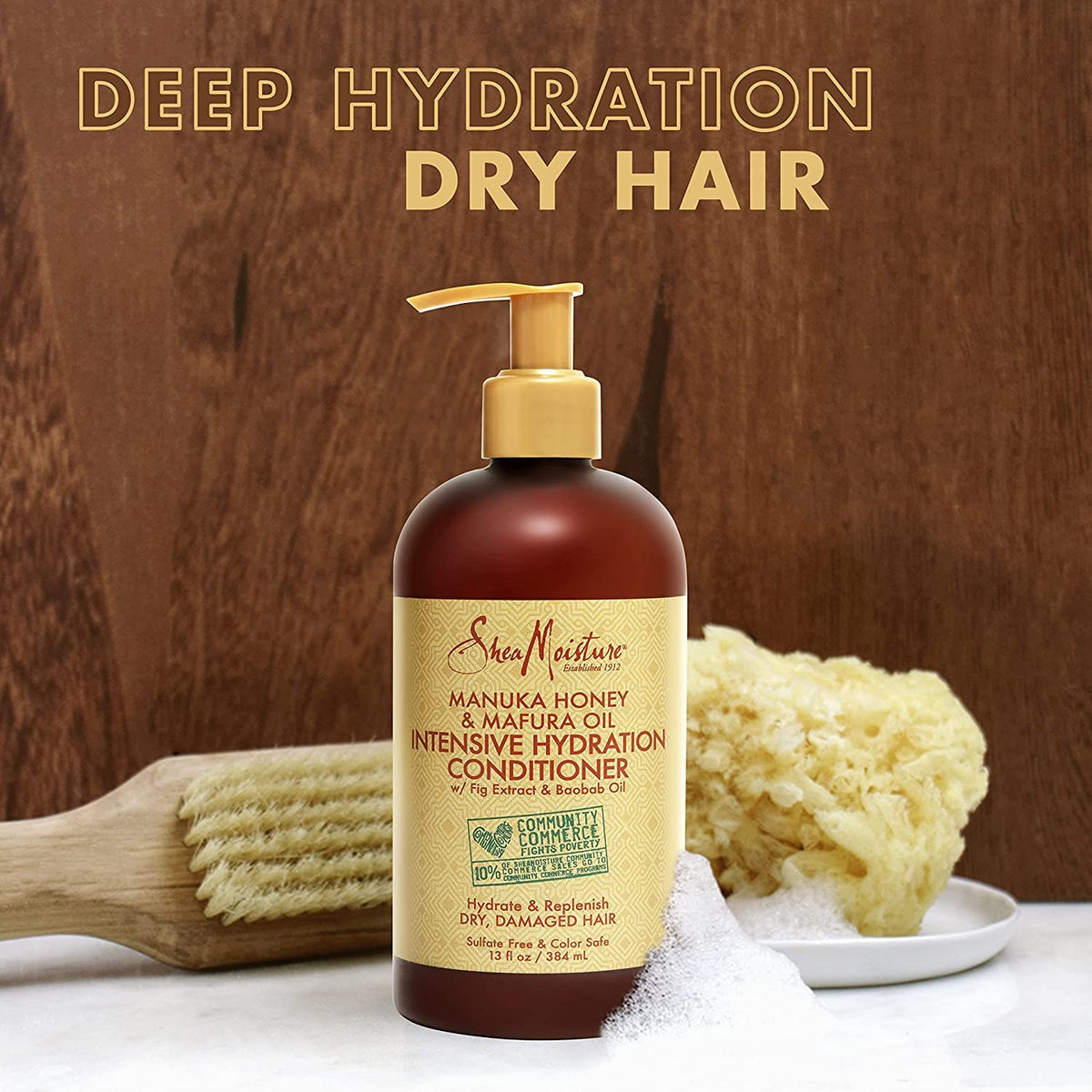Shea Moisture Conditioner, Sulfate-Free - Manuka Honey & Mafura Oil Intensive Hydration Conditioner for Dry, Damaged Hair Repair with Fig Extract and