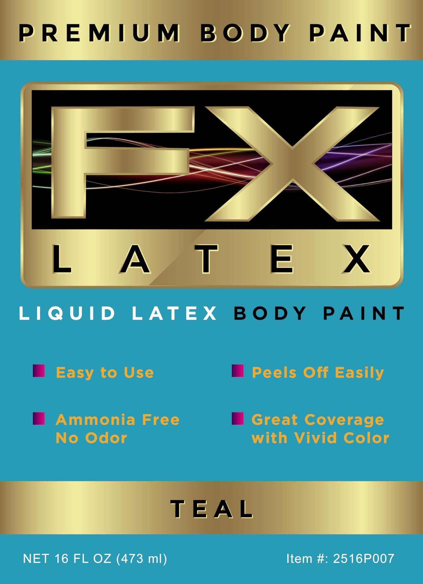 Liquid Latex - Face and Body Paint, Ammonia Free, Easy On and Off, Cosplay Makeup, Create Professional Monster, Zombie Arts 16 Oz (Teal) Beauty & Personal Care Liquid Latex Fashions