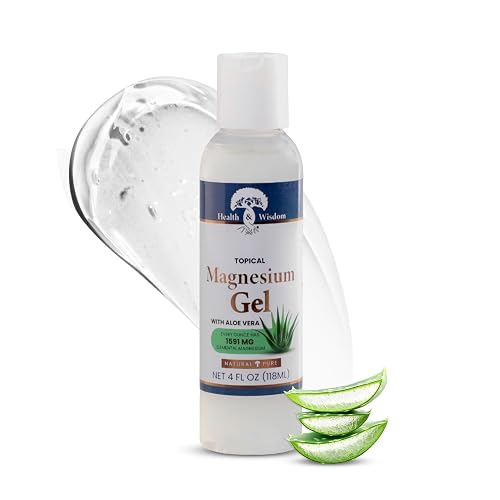 Health & Wisdom Pure Magnesium Gel with Seaweed Extract and Aloe Vera - USP Grade Topical Muscle & Joint Relief- Natural and Pure Skin & Scalp Beauty & Personal Care Health and Wisdom