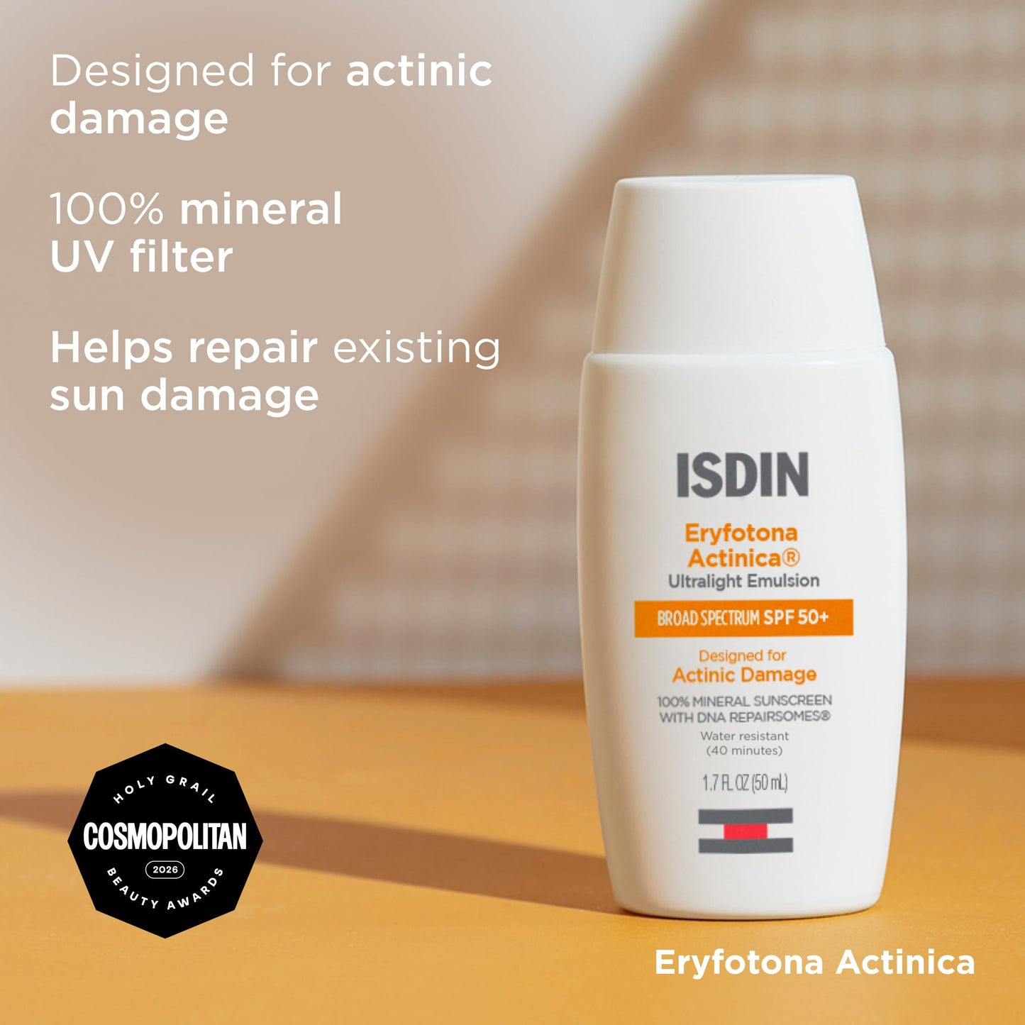 ISDIN Eryfotona Actinica Mineral Face Sunscreen SPF 50+, 1.7 fl oz Beauty and Personal Care ISDIN