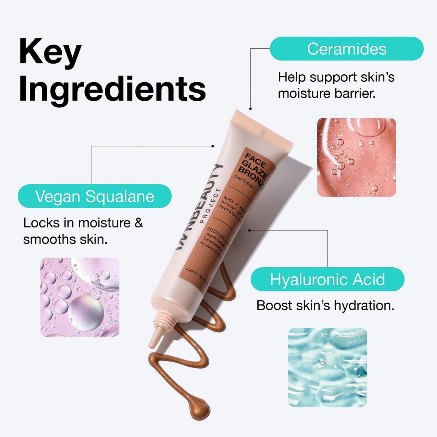 INNBEAUTY Project Face Glaze, Bronze Highlighting Cream, Skin Barrier Protect & Glow Moisturizer with Ceramides & Hydrating Actives, 0.85 OZ (25ml) Beauty & Personal Care Innbeauty Project