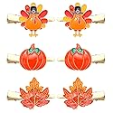 HZEYN 6 Pack Thanksgiving Hair Clip Fall Pumpkin Maple Leaf Turkey Hair Clips for Women Autumn Fall Hair Barrette Accessory Holiday Gifts Beauty & Personal Care HZEYN