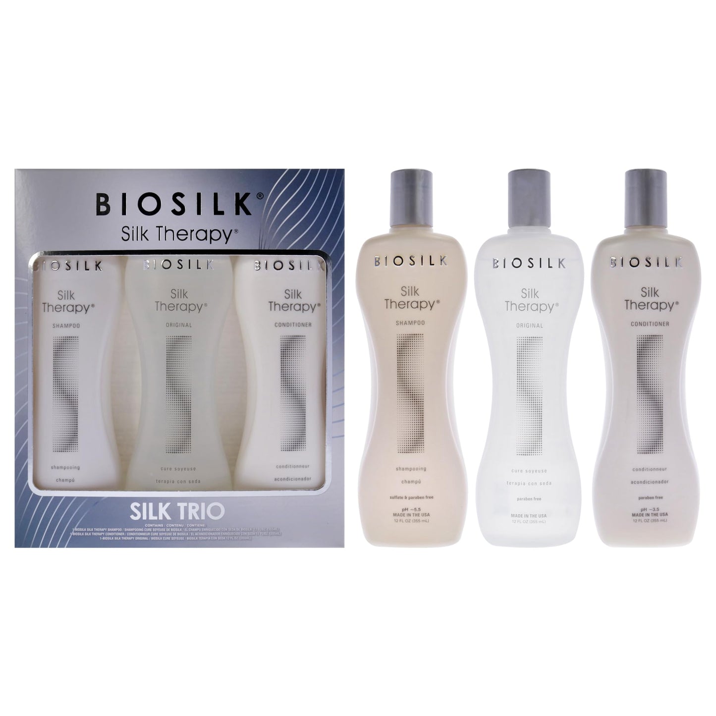 Biosilk Hair Therapy 12Oz Biosilk Therapy Shampoo, 12Oz Biosilk Therapy Conditioner, 12Oz Biosilk Therapy Serum Beauty & Personal Care BioSilk