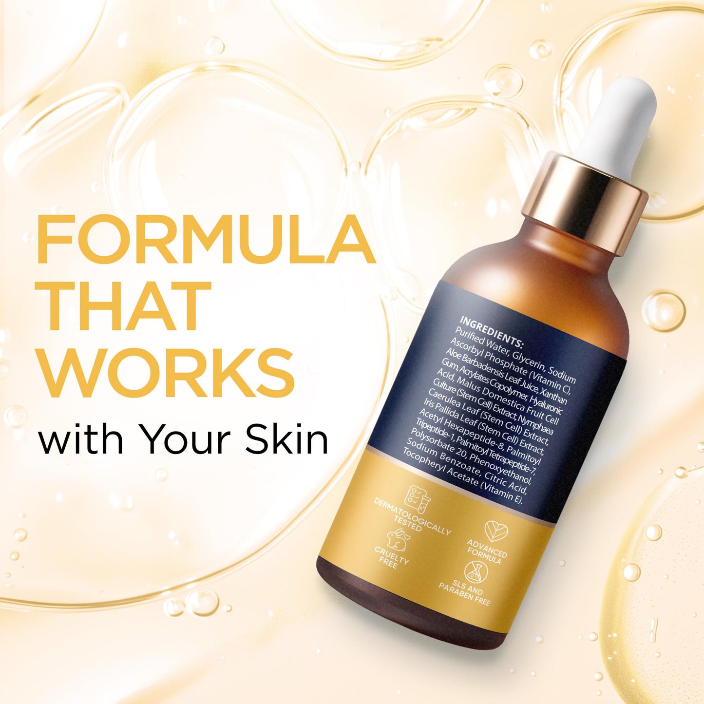 Vitamin C Serum for Face with Stem Cells Hyaluronic Acid Aloe Vera Vitamin E Anti-Aging Face Serum Supports Skin Health & Even Tone All Skin Types Beauty and Personal Care Ember Cloud