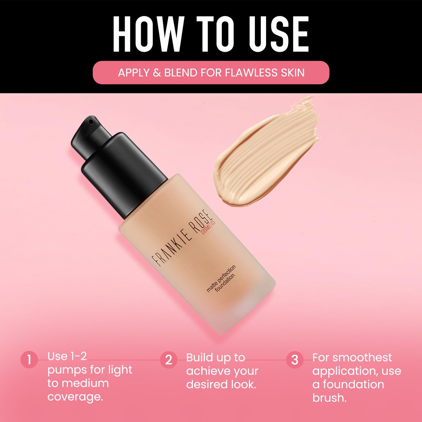 Frankie Rose Cosmetics Matte Perfection Foundation Makeup - Long-Lasting, Hydrating Foundation for Semi-Matte Finish - Foundation Full Coverage Beauty & Personal Care Frankie Rose Cosmetics