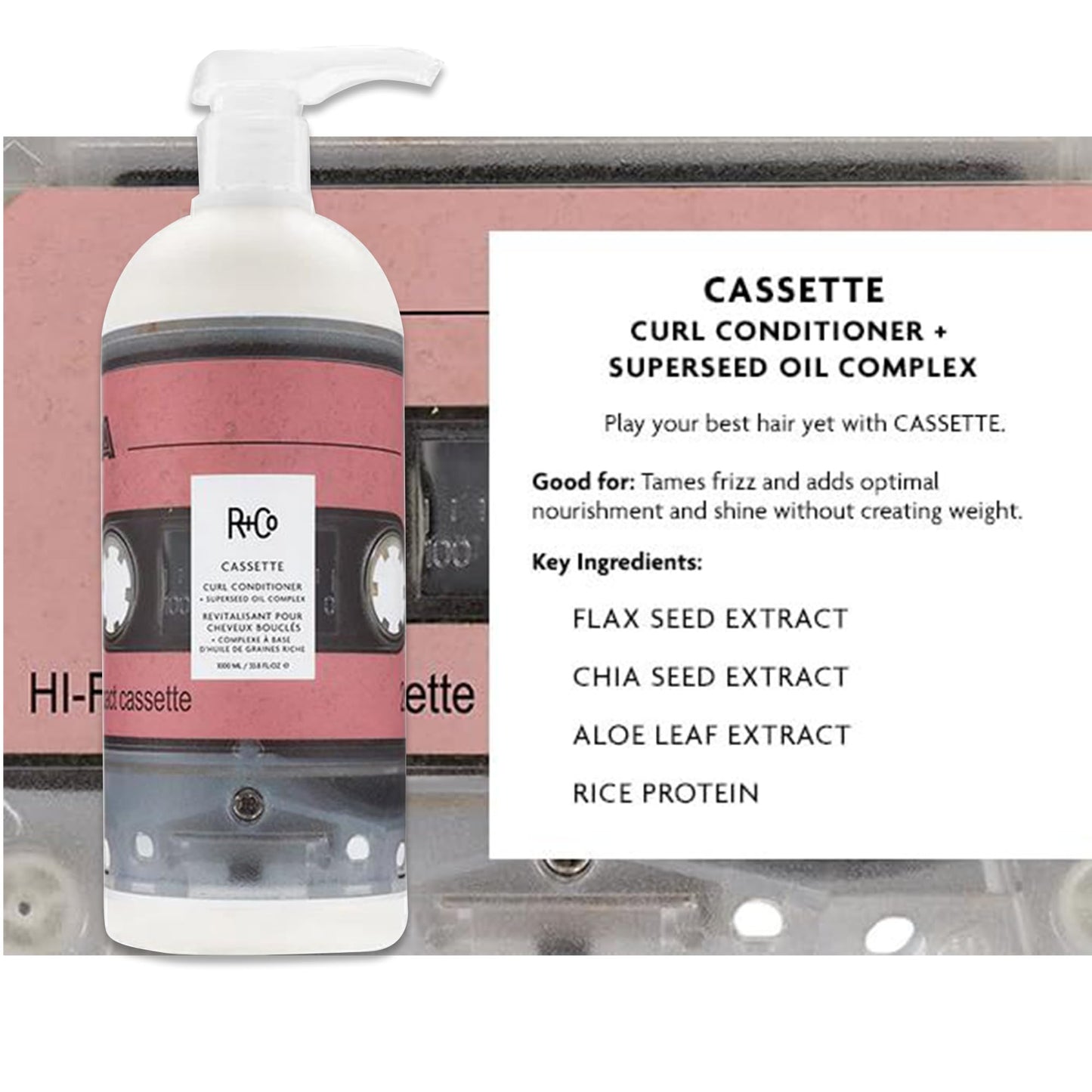 R+Co Cassette Curl Defining Shampoo and Conditioner Liter Set - Lightweight Curl Definition & Frizz Control for Natural, Bouncy Curls - Adds Shine Beauty & Personal Care R+Co