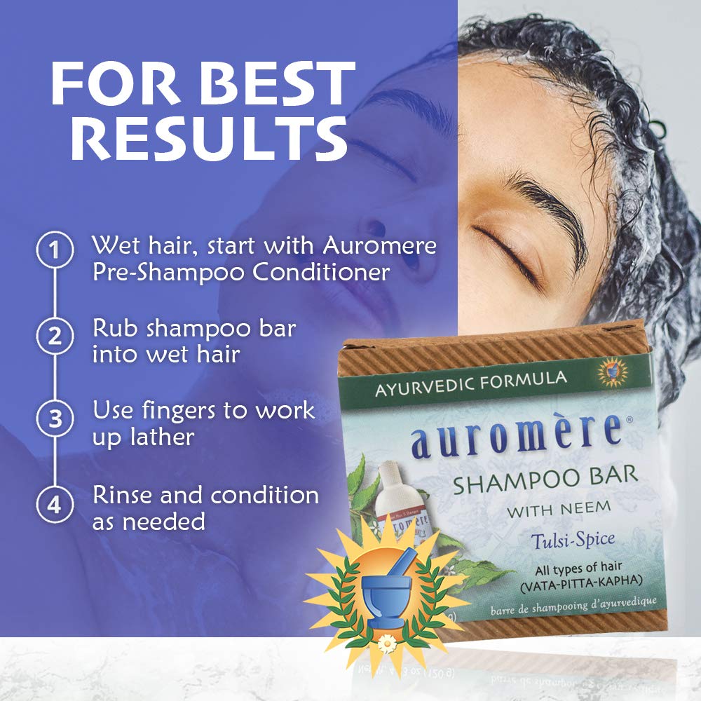 Auromere Ayurvedic Shampoo Bar - Eco Friendly, Handmade, Vegan, Cruelty Free, Natural, Non GMO, All in One Bar for Soap and Shampoo (4.23 oz), 1 pack Beauty & Personal Care Auromere