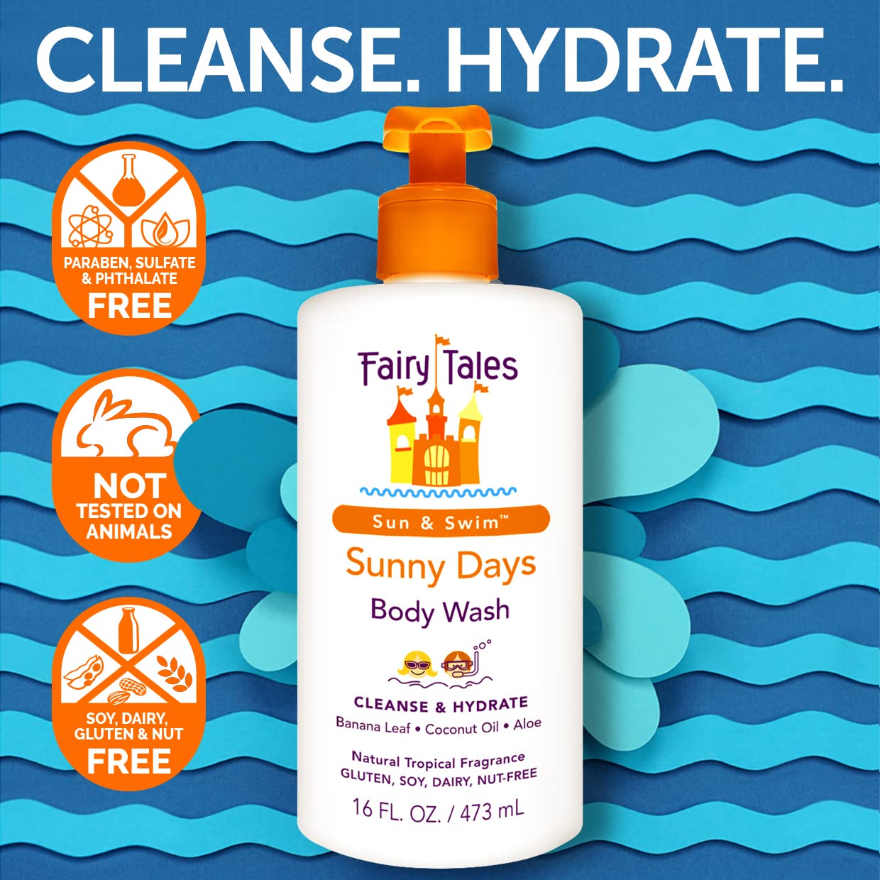 Fairy Tales Sunny Days Chlorine Removal Body Wash, For All Age Swimmers | After Swim Chlorine, Salt And Sunscreen Removal | No Harsh Chemicals or Beauty & Personal Care Fairy Tales