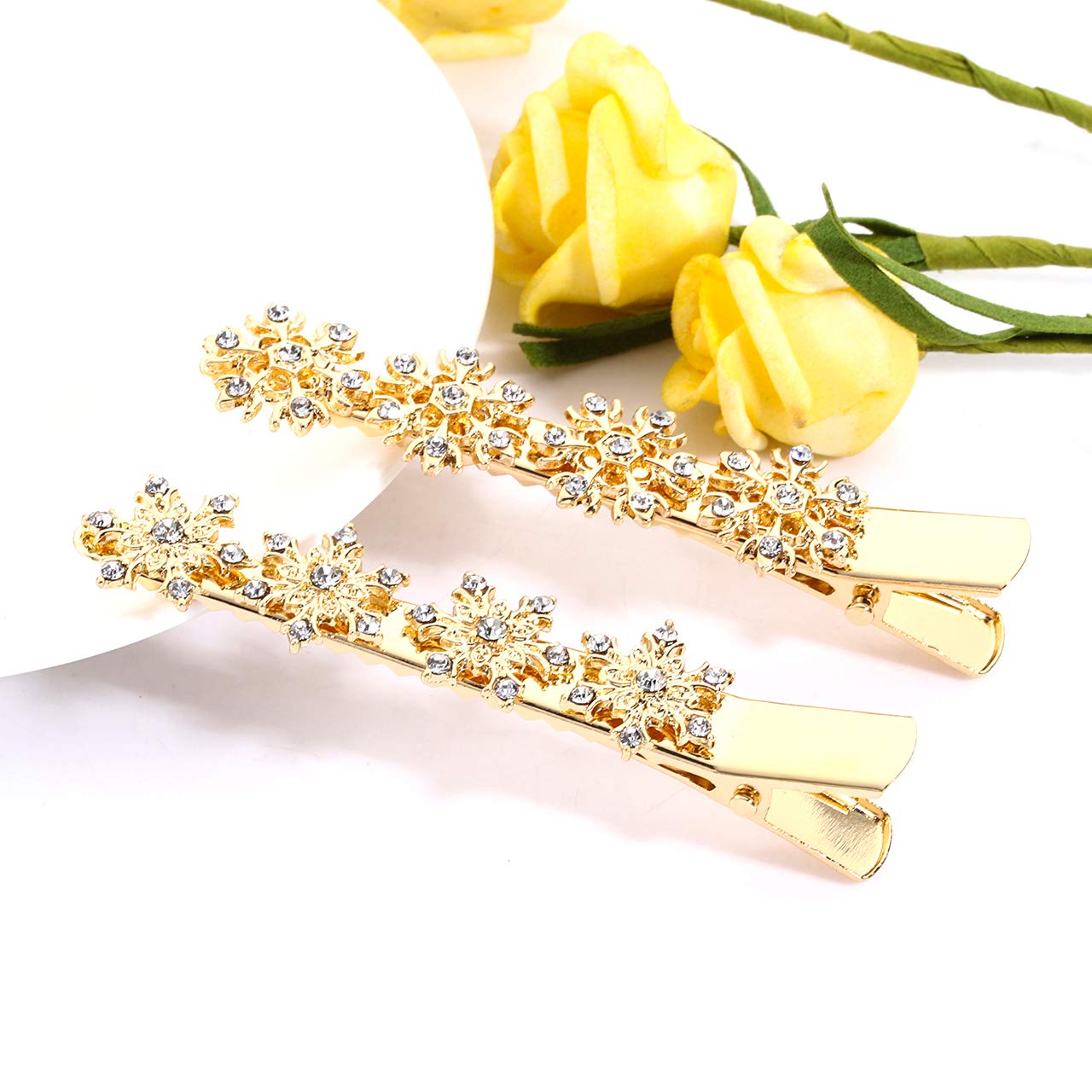 Christmas Hair Clip Hairpin Rhinestone Winter Snowflake Bow Shape Alligator Hair Clip Xmas Holiday Party Hair Barrette Hair Accessories For Woman (Bow Beauty & Personal Care YAHPERN