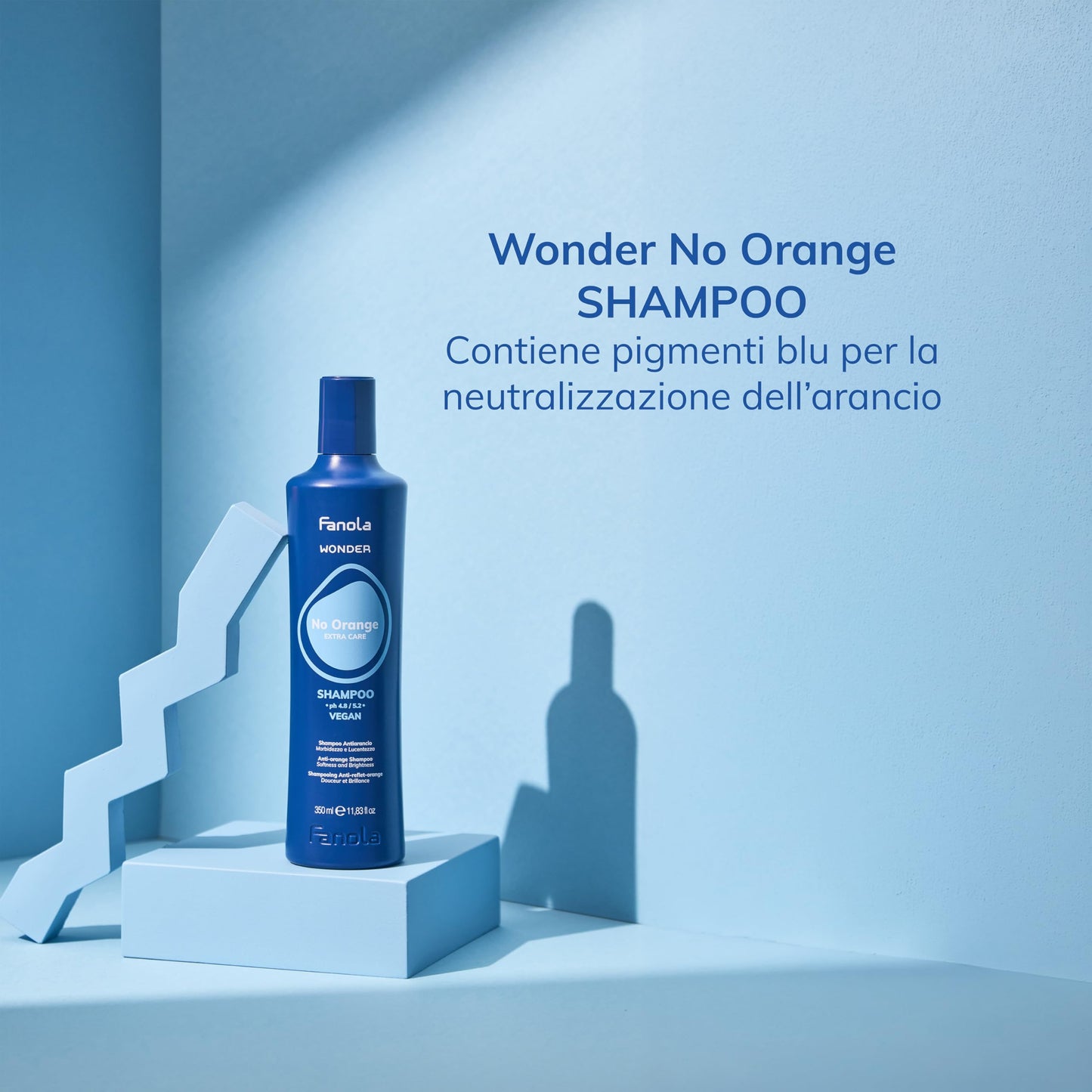Fanola Wonder Blue Shampoo for Brunettes - Toning Hair Color Shampoo for Light Brown to Platinum Strands - Neutralizes Orange & Brassy Tones - Vegan Beauty and Personal Care Fanola