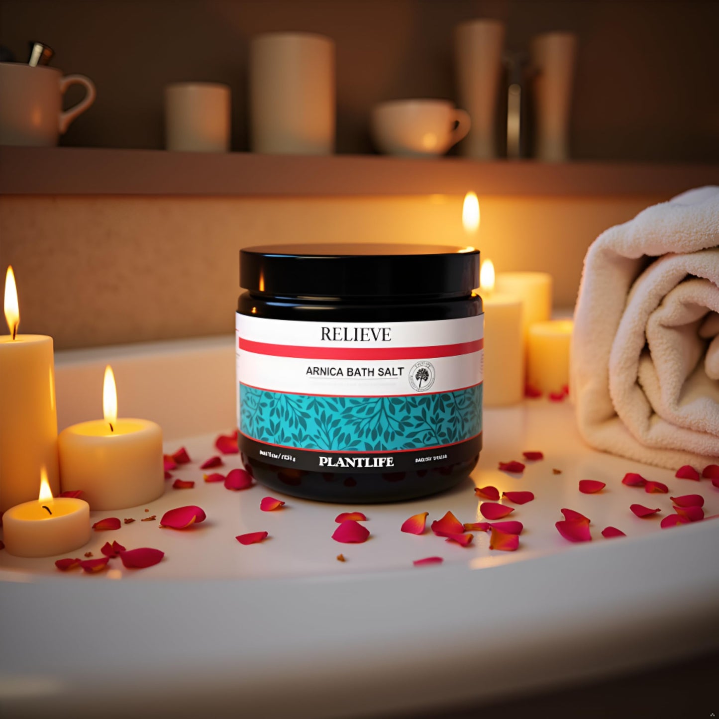 Plantlife Arnica Relieve Mineral Bath Salts - Made with Arnica and 100% Pure Essential Oils - Relieve Products are a Homeopathic Solution for Everyday Beauty and Personal Care Plantlife