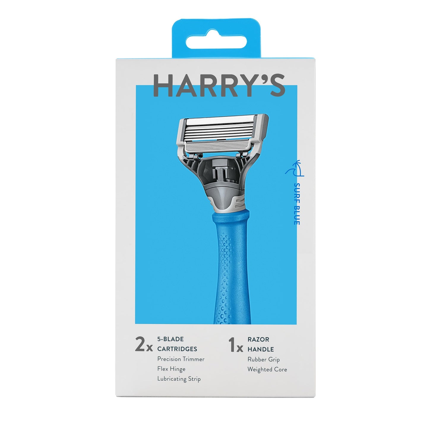 Harry's Original Razors for Men - Two 5-Blade Cartridges and 1 Razor Handle - German Engineered - Surf Blue Edition Beauty and Personal Care Harry's