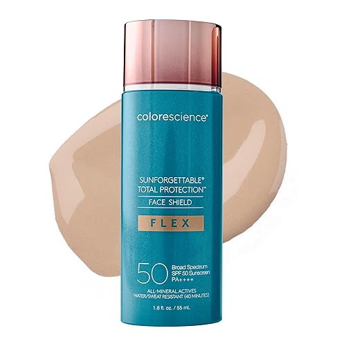 Colorescience FLEX Tinted Mineral Sunscreen SPF 50, Tone-Adapting Buildable Coverage with Zinc Oxide, Environmental Defense Against Blue Light Beauty & Personal Care Colorescience