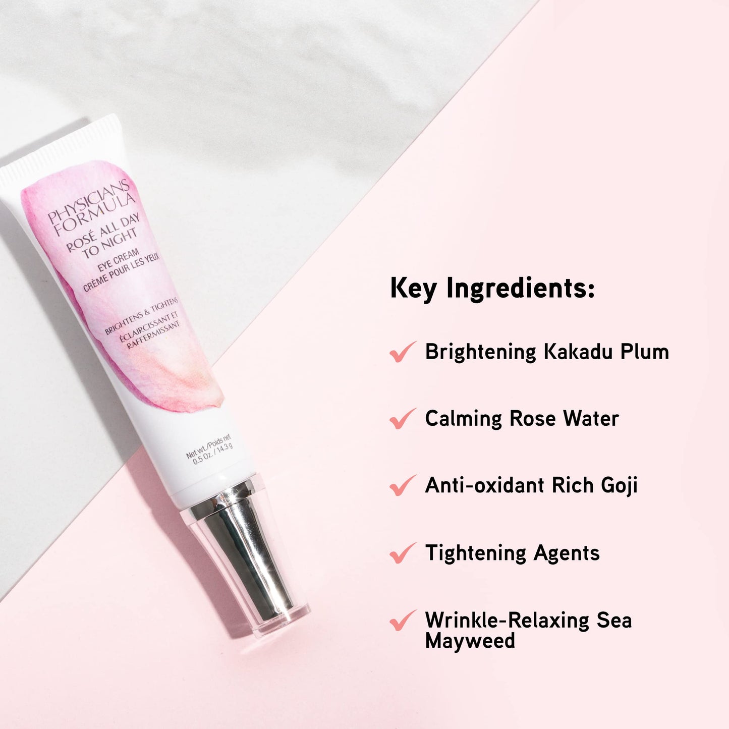 Physicians Formula Rosé All Day To Night Eye Cream, Dark Circles, Puffiness, Bags Under Eyes, Wrinkles | Dermatologist Tested, Clinicially Tested Beauty & Personal Care Physicians Formula