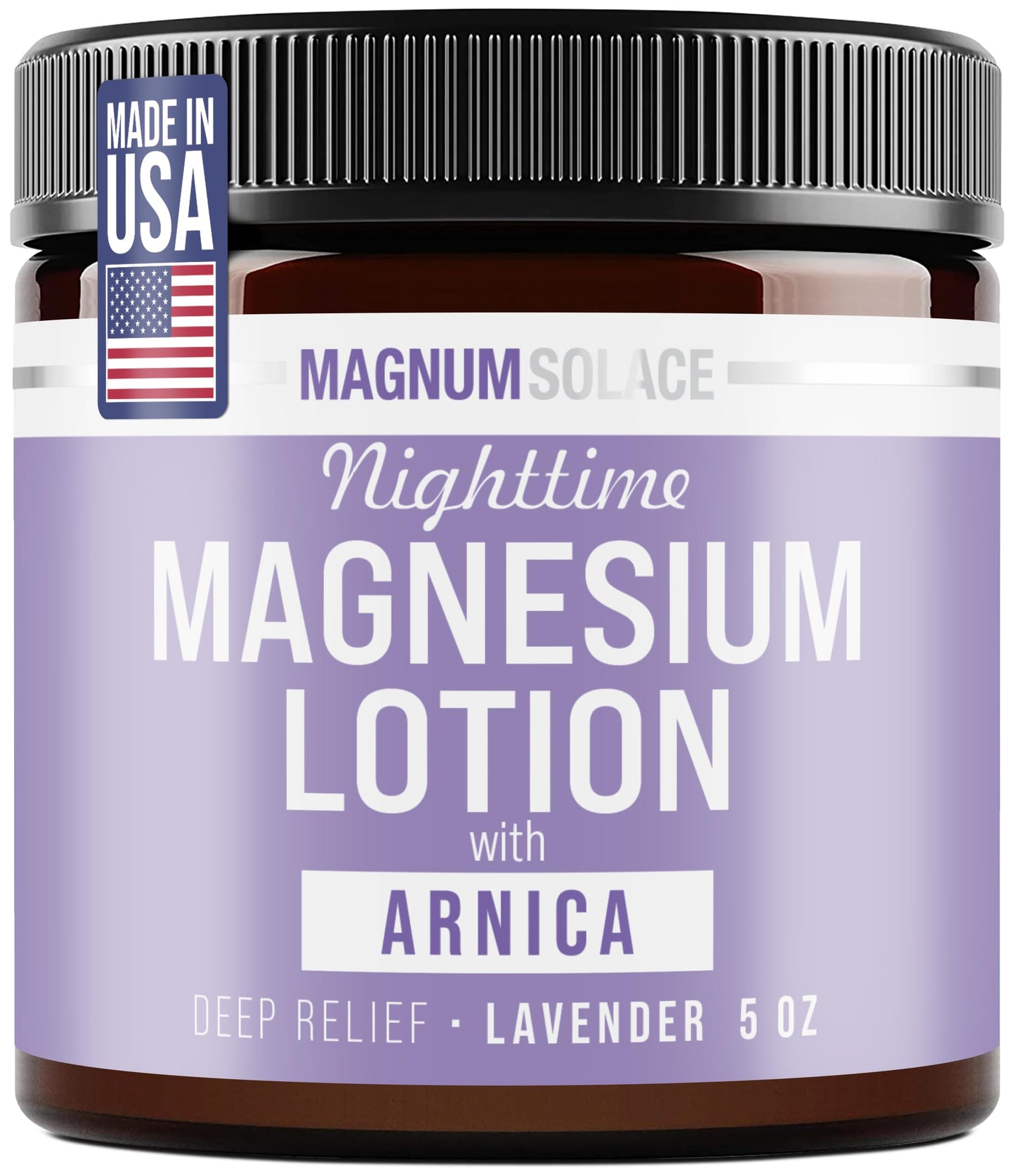 Magnum Solace Nighttime Magnesium Lotion with Arnica - Highly Concentrated Magnesium for Muscles & Joints - Apply to Legs or Feet Before Bed Beauty and Personal Care Magnum Solace