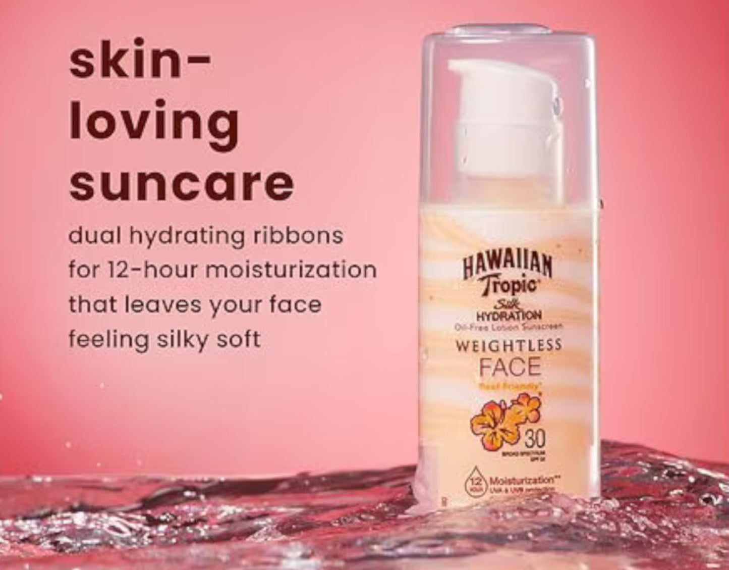 Hawaiian Tropic Weightless Hydration Lotion Sunscreen for Face SPF 30, 1.7oz (2 PACK) | Travel Size Sunscreen, Oil Free Face Sunscreen, Sunblock Face Beauty & Personal Care Hawaiian Tropic