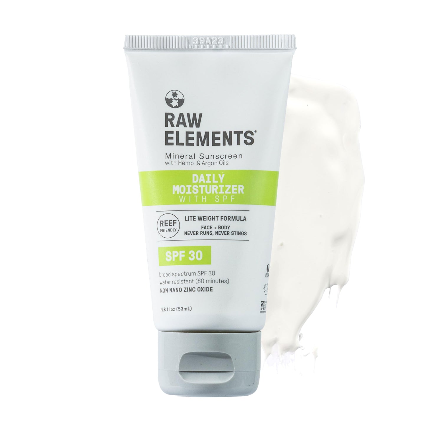 Raw Elements Daily Lifestyle Moisturizer Bio-Resin Tube - SPF 30, UVA-UVB Protection, Non-Nano Zinc, Reef-Safe, Water Resistant, 1.8 oz Beauty & Personal Care Raw Elements