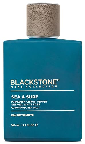 Blackstone Mens Collection Eau de Toilette - Sea & Surf | Men’s Fragrance, Fresh & Long-Lasting Cologne with Mandarin, Sea Salt, Oakwood & Sage | Beauty & Personal Care Blackstone