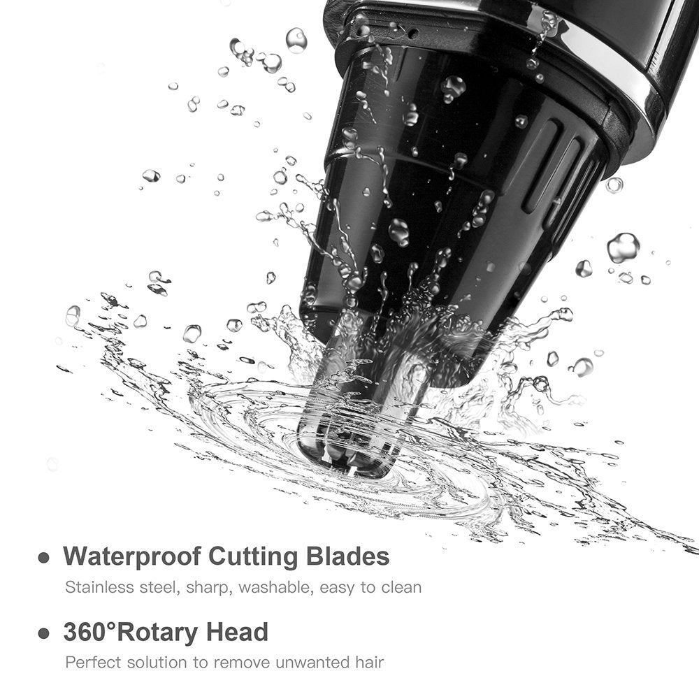 4 in 1 Rechargeable Hair Trimmer Electric Shaver 360 Degree Rotating Wet Dry Use with Vacuum Cleaning System for Nose Ear Beard Sideburn Eyebrow Beauty and Personal Care Yosoo
