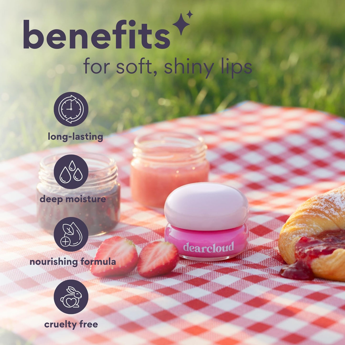 dearcloud Dewy Lip Jam - Lip Balm with Vitamin E (Strawberry Peach) Beauty and Personal Care dearcloud