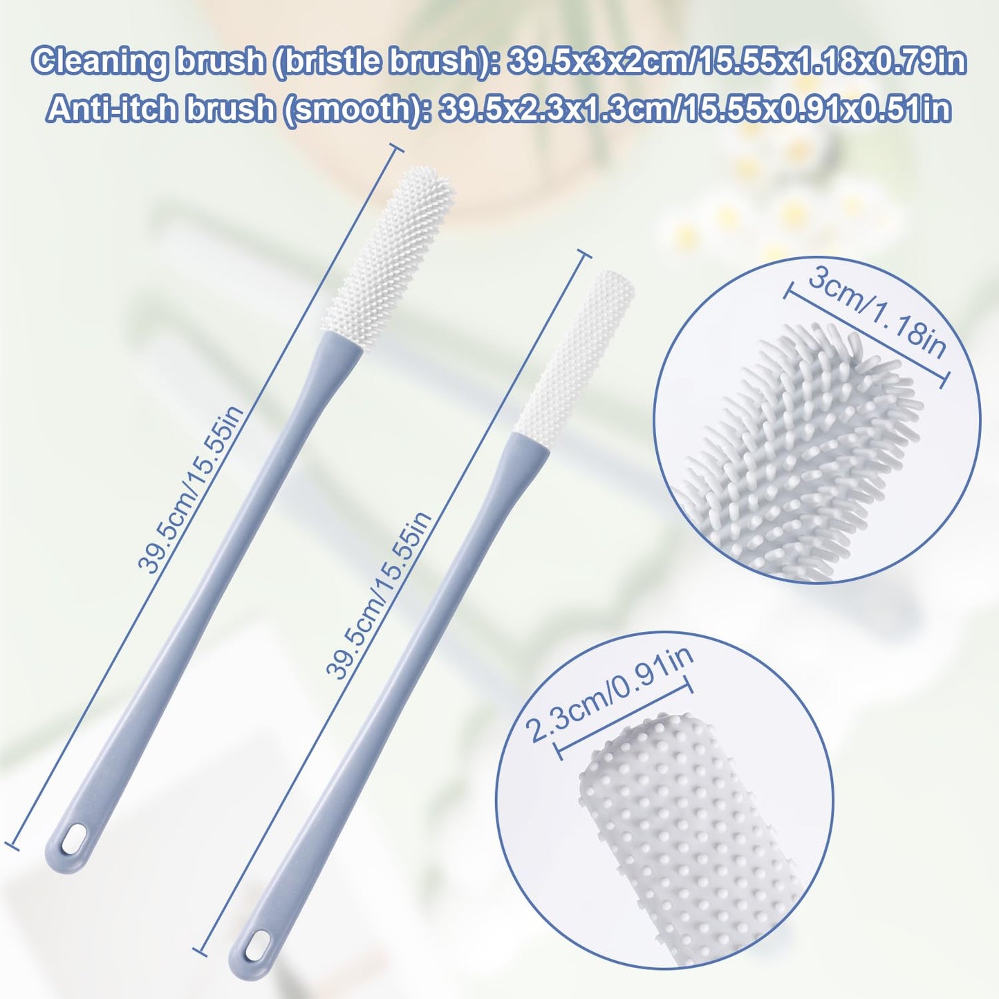 2pcs Toe Seam Massage Brush for Shower, Long Handle Foot Scrubber Brush Soft Rubber Foot File Between the Toe Gap Cleaning Brush Foot Applicator Beauty and Personal Care NQEUEPN