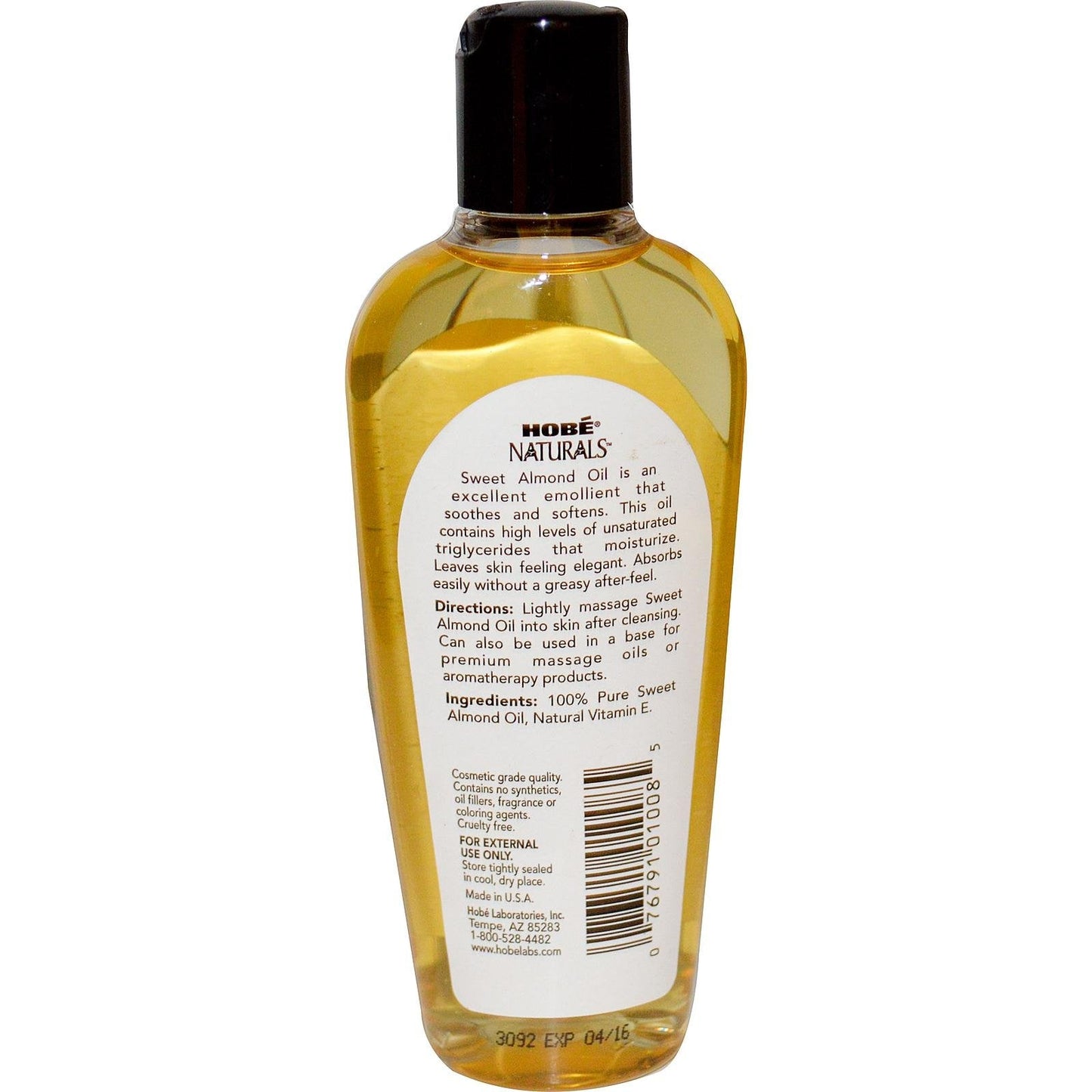 HOBE LABORATORIES BEAUTY OIL,SWEET ALMOND, 4 FZ Beauty & Personal Care Hobe Labs