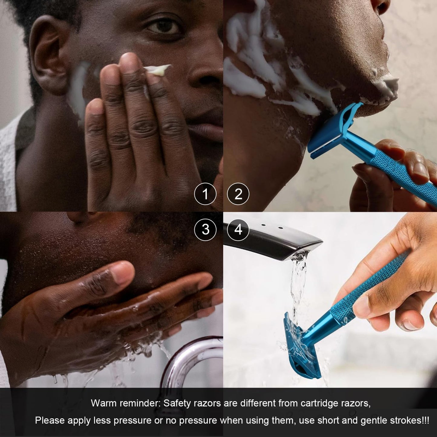 Matte Gun Black Safety Razors for Men with Stand, Single Blade Razor Beauty and Personal Care BULIMICA
