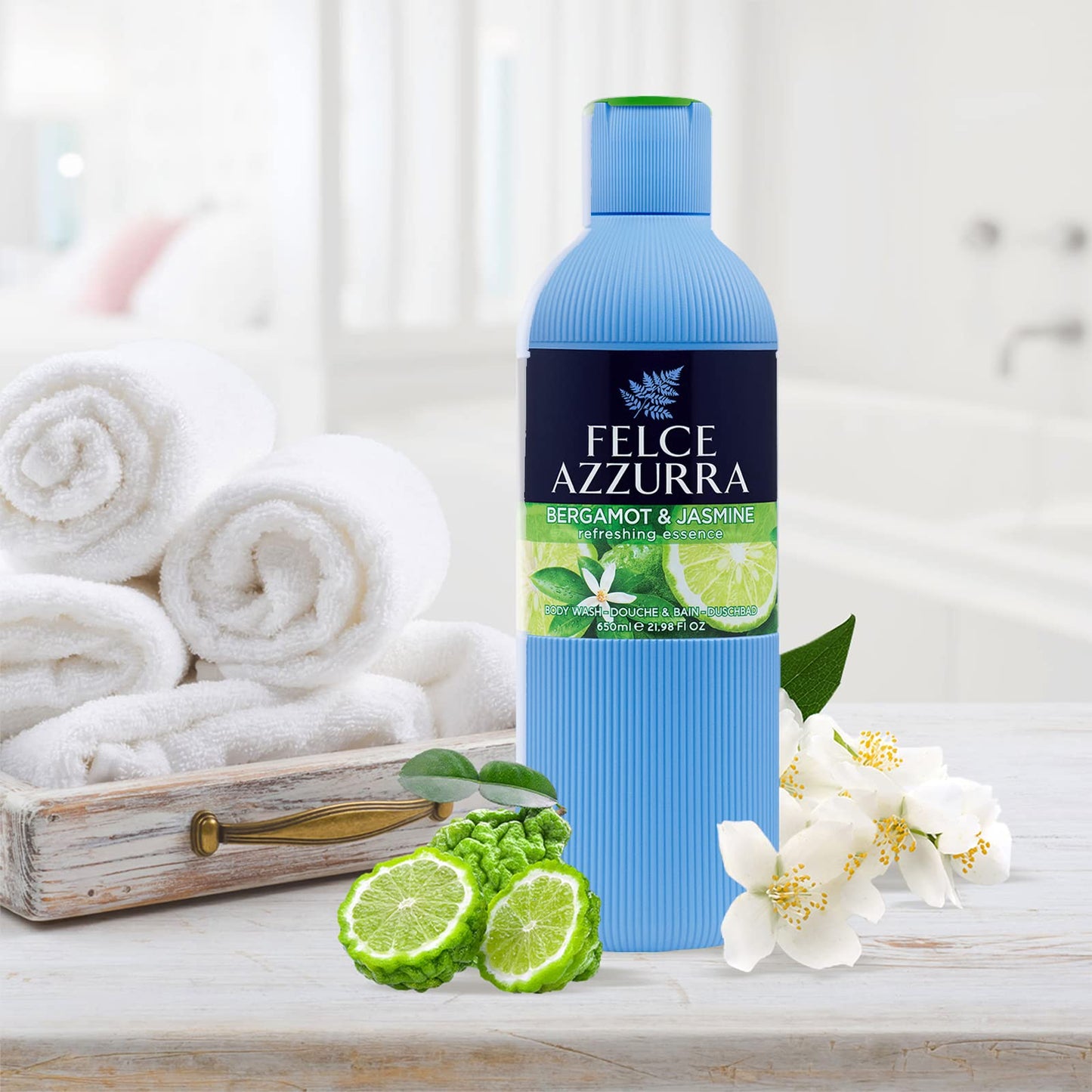 Felce Azzurra Bergamot And Jasmine - Refreshing Essence Body Wash - Enriched By Hints Of Amber And Cinnamon - Intense And Regenerating Fragrance Beauty & Personal Care Felce Azzurra