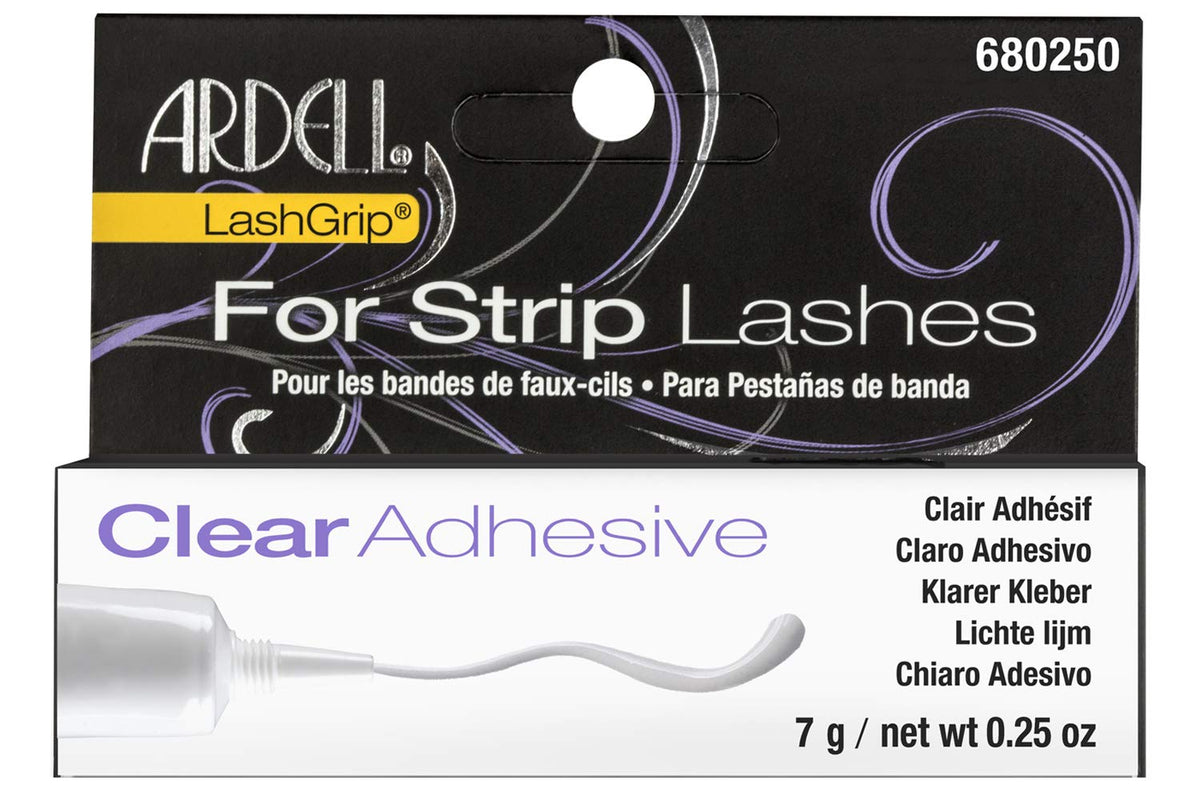 Ardell LashGrip Clear Strip Lash Adhesive for Strip Lashes - Waterproof & Long Lasting Eyelash Glue, Invisible Hold, Latex-Based, 0.25 oz