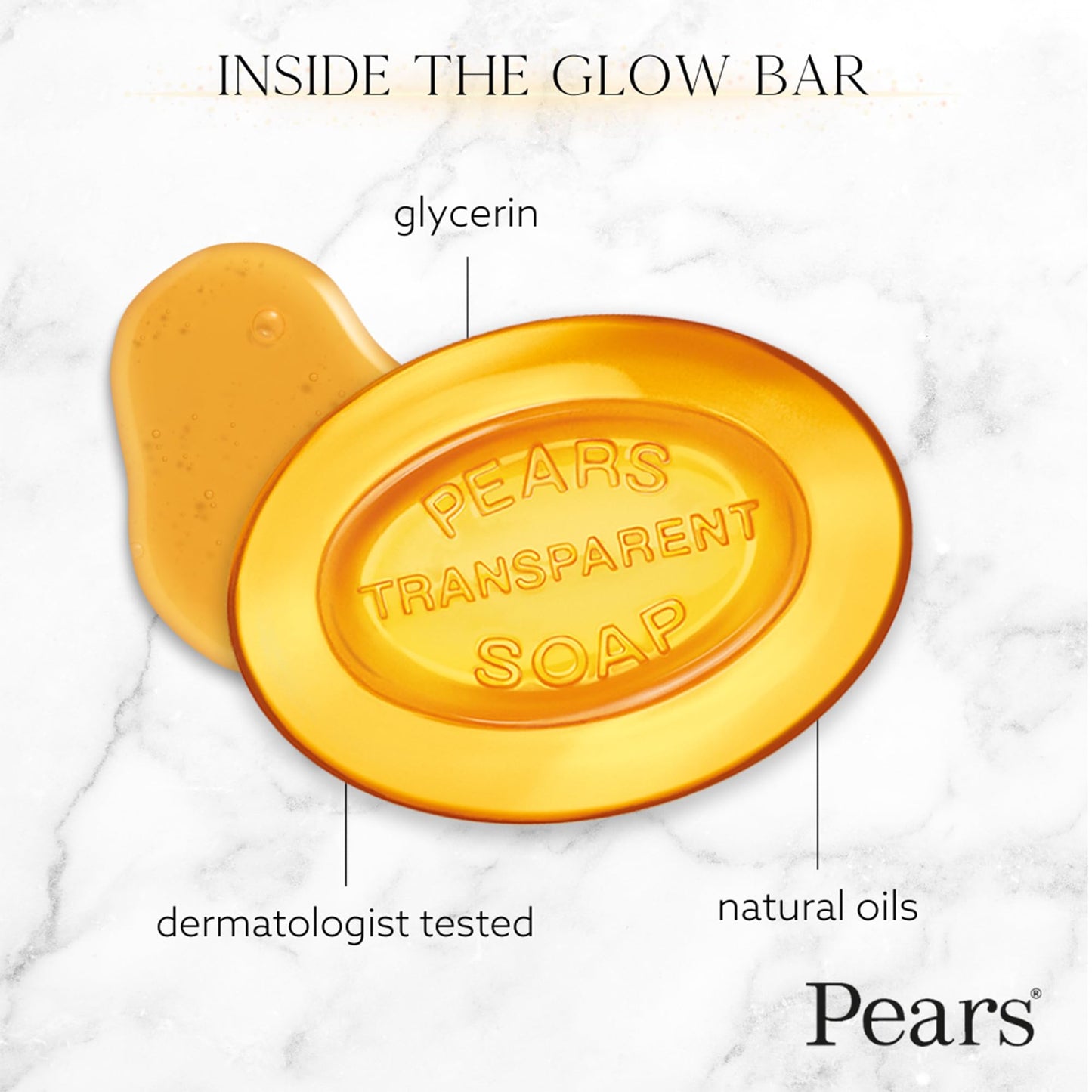 Pears Glycerin Soap, Transparent Amber Value Pack - Pure & Gentle Cleanser with Natural Oils, 3 Bars, 4.4 Oz Ea Beauty & Personal Care Pears