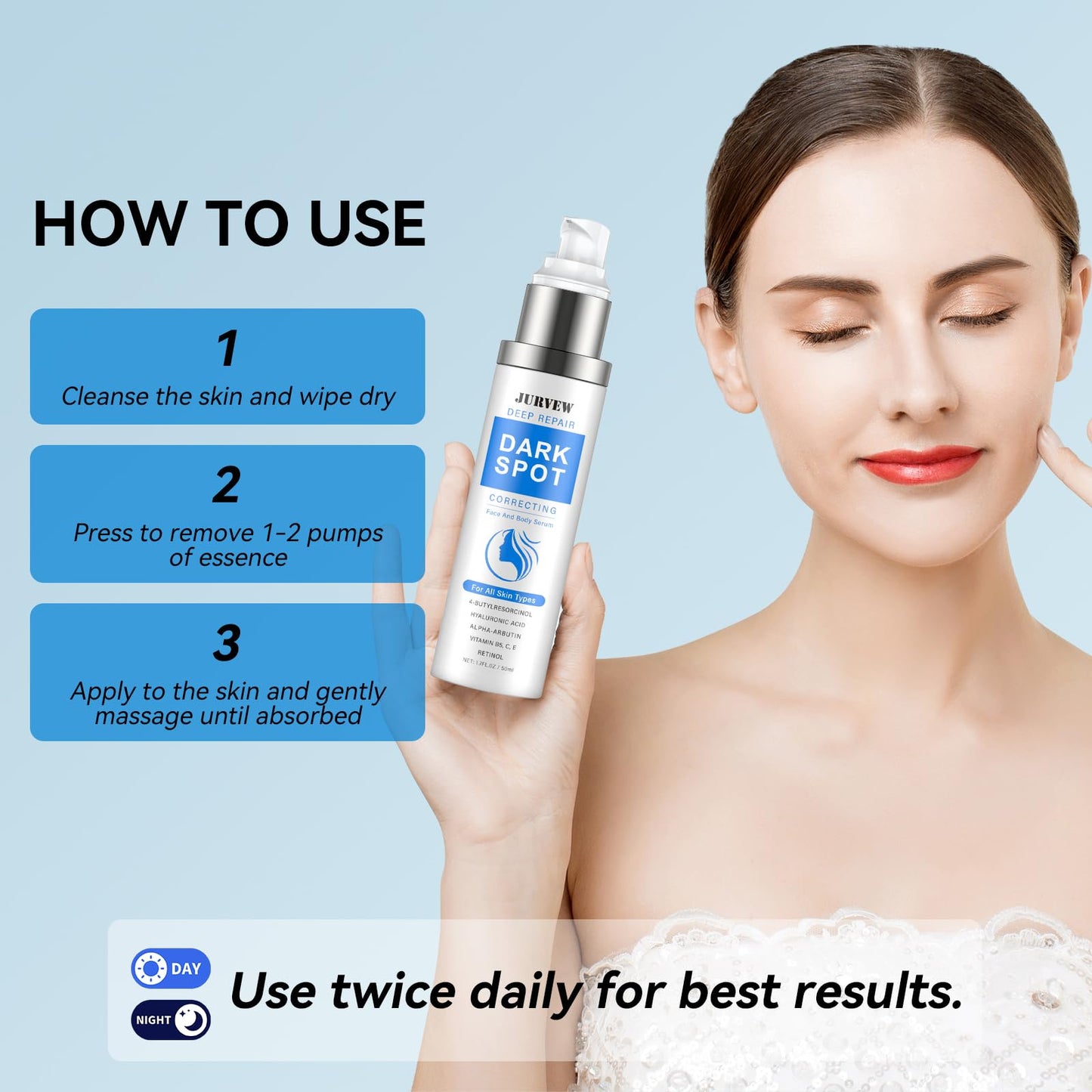 JURVEW1 Dark Spot Remover Face and Body, Dark Spot Corrector Cream for Age Spot Sun Spot Melasma Freckles, Rapid Corrects Uneven Skin Tone Beauty & Personal Care JURVEW1